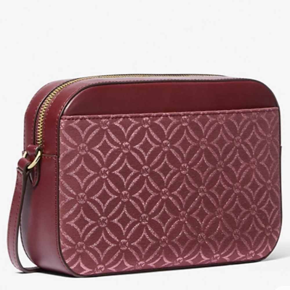 Jet Set Large Metallic Logo Jacquard Crossbody Bag - NEW - Picture 6 of 8